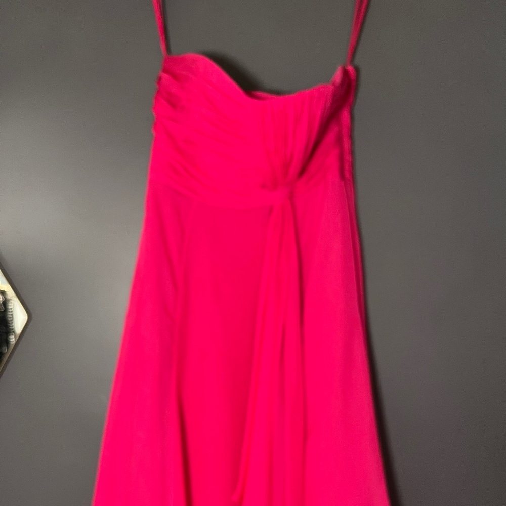 Coast Hot Pink Chiffon Bridesmaid Dress – Ruched Bodice, Size 10 UK
